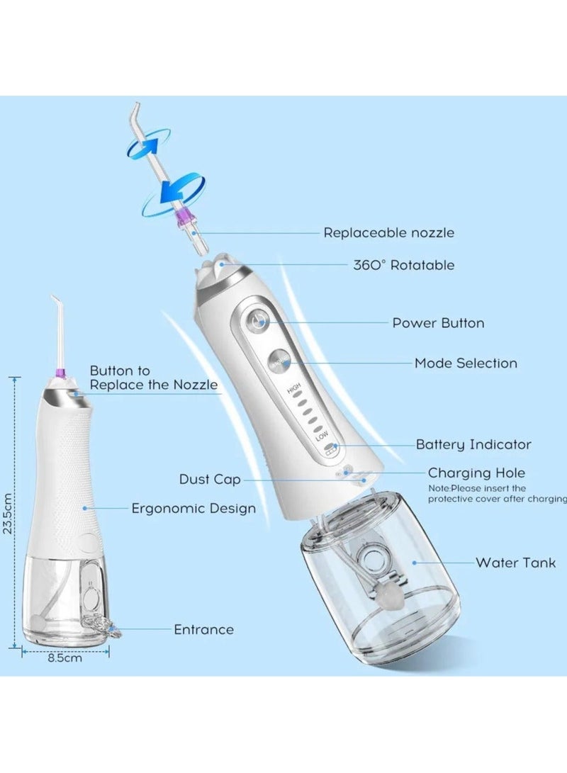 Elite Series Rechargeable Electric Water Flosser - 360° Deep Clean Oral Irrigator with 8 Professional Nozzles & Travel Bag - IPX7 Waterproof - Ultimate Dental Hygiene System - Image 2